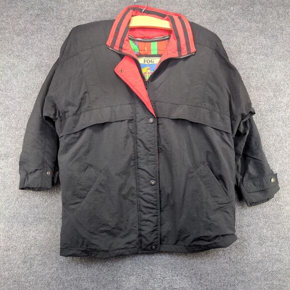 Glacial London Fog Men's Winter Snow Jacket Black Medium Button Front - Picture 2 of 14